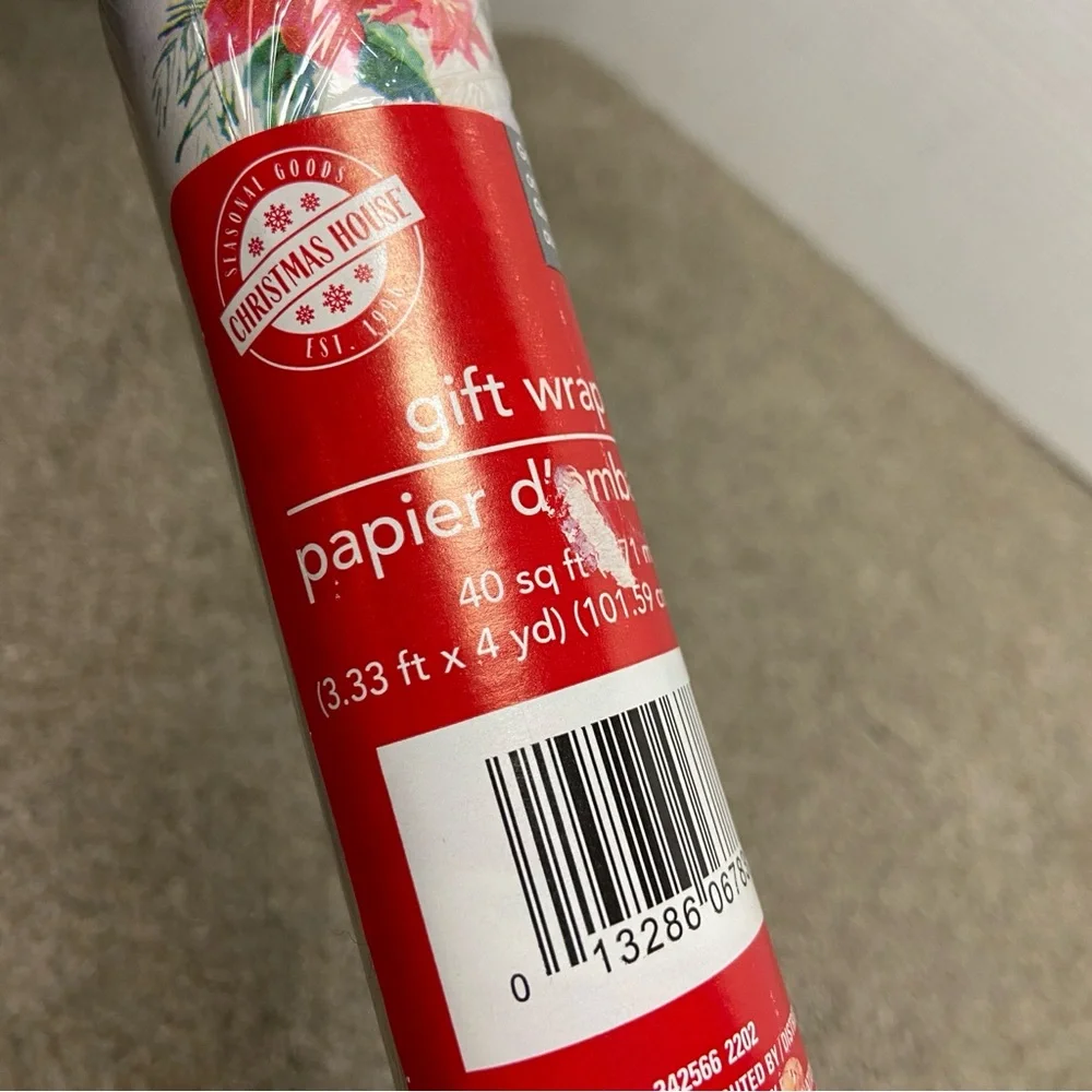 Vintage African‎ American Santa Claus Wrapping Paper 40sq ft, unopened.